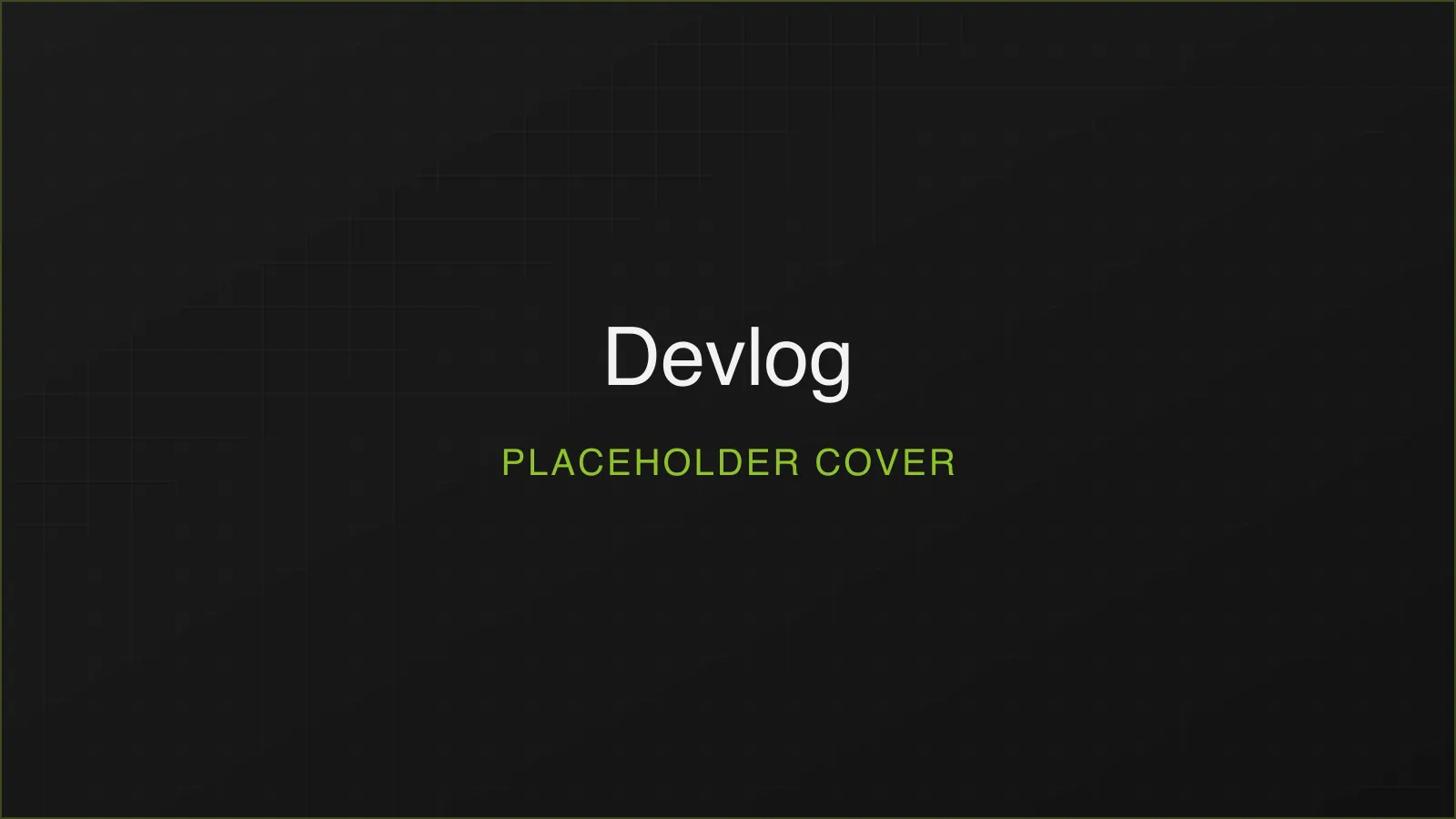 Placeholder cover image for a Cartoon Craft devlog post.